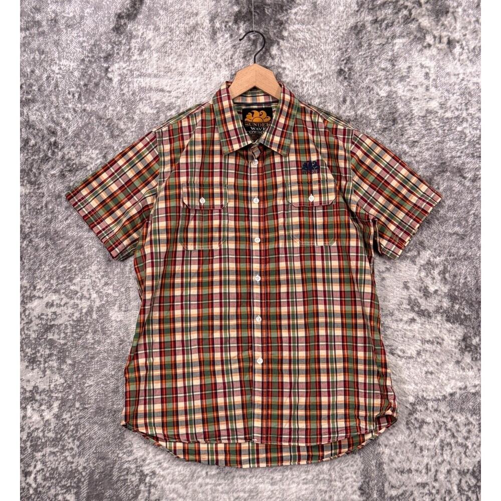 Sundek Shirt XXL Mens Wave Cowboys Plaid Button Up
